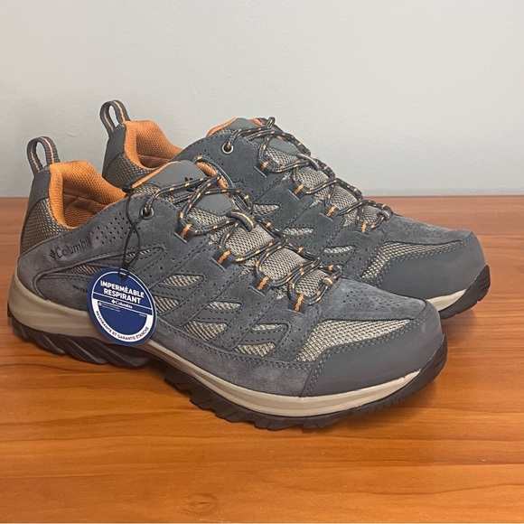 Men’s Columbia Crestwood Gray and Orange Trail Low Hiking Trail Shoes Sz 10 - Picture 5 of 11